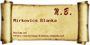 Mirkovics Blanka névjegykártya